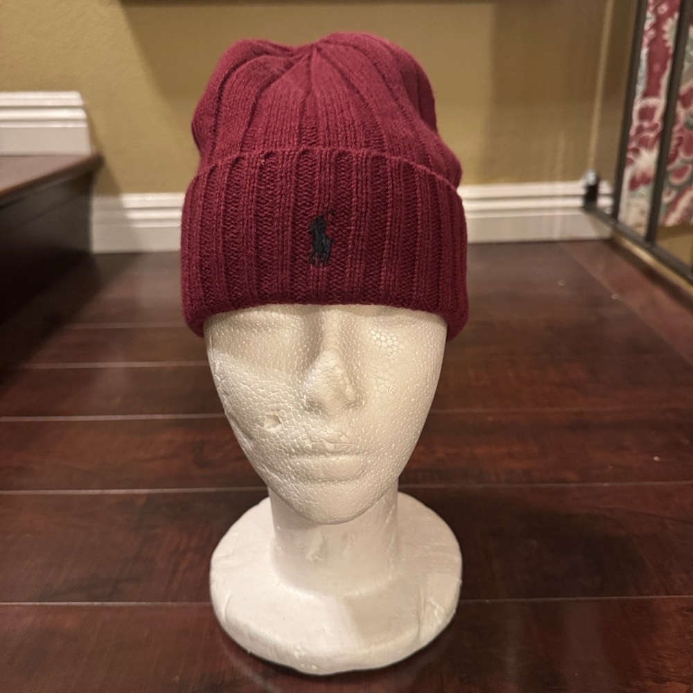 Polo Ralph Lauren Maroon/Dark Red Wool Unisex Beanie (NWT)